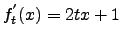 $f_t^{'}(x)=2tx+1$