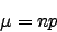 \begin{displaymath}=np\end{displaymath}